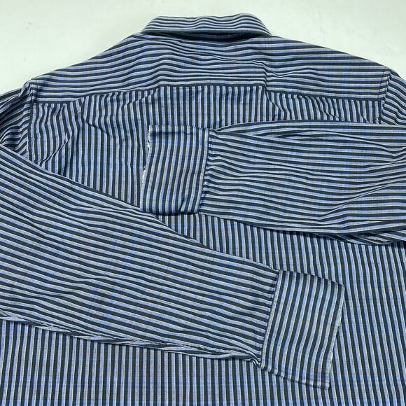 Robert Graham Button Up Shirt Mens XL Classic Fit Blue/Black Striped Long Sleeve - Picture 8 of 9